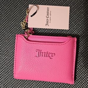 Juicy Couture Fuchsia Card Wallet with Gold Details